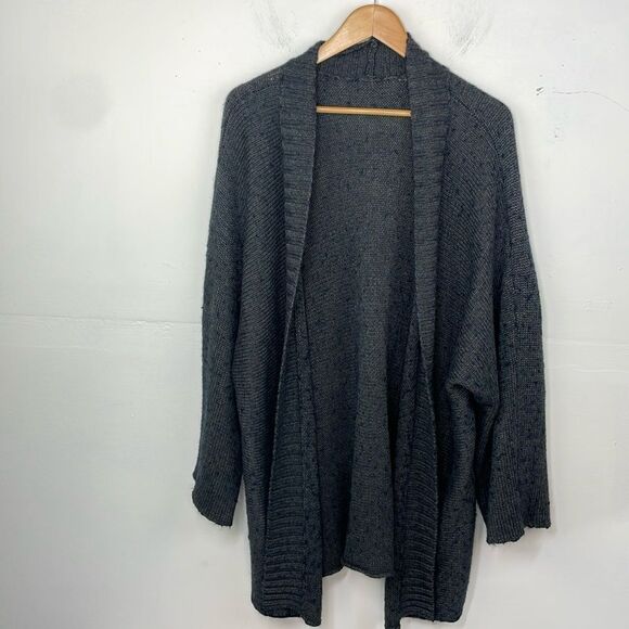 Open Front Cardigan Doleman Sleeve wool blend oversized Large - Picture 1 of 12